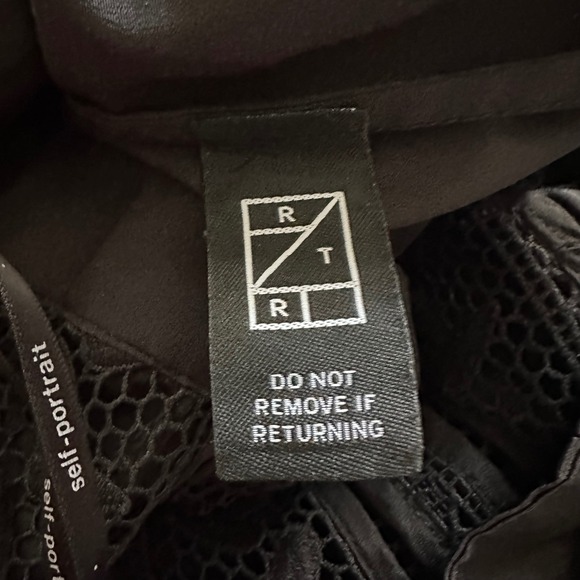 Self-Portrait Black Guipure Lace Pleated Midi Dress – Ruffle High Neck Belted 2 - Picture 8 of 12